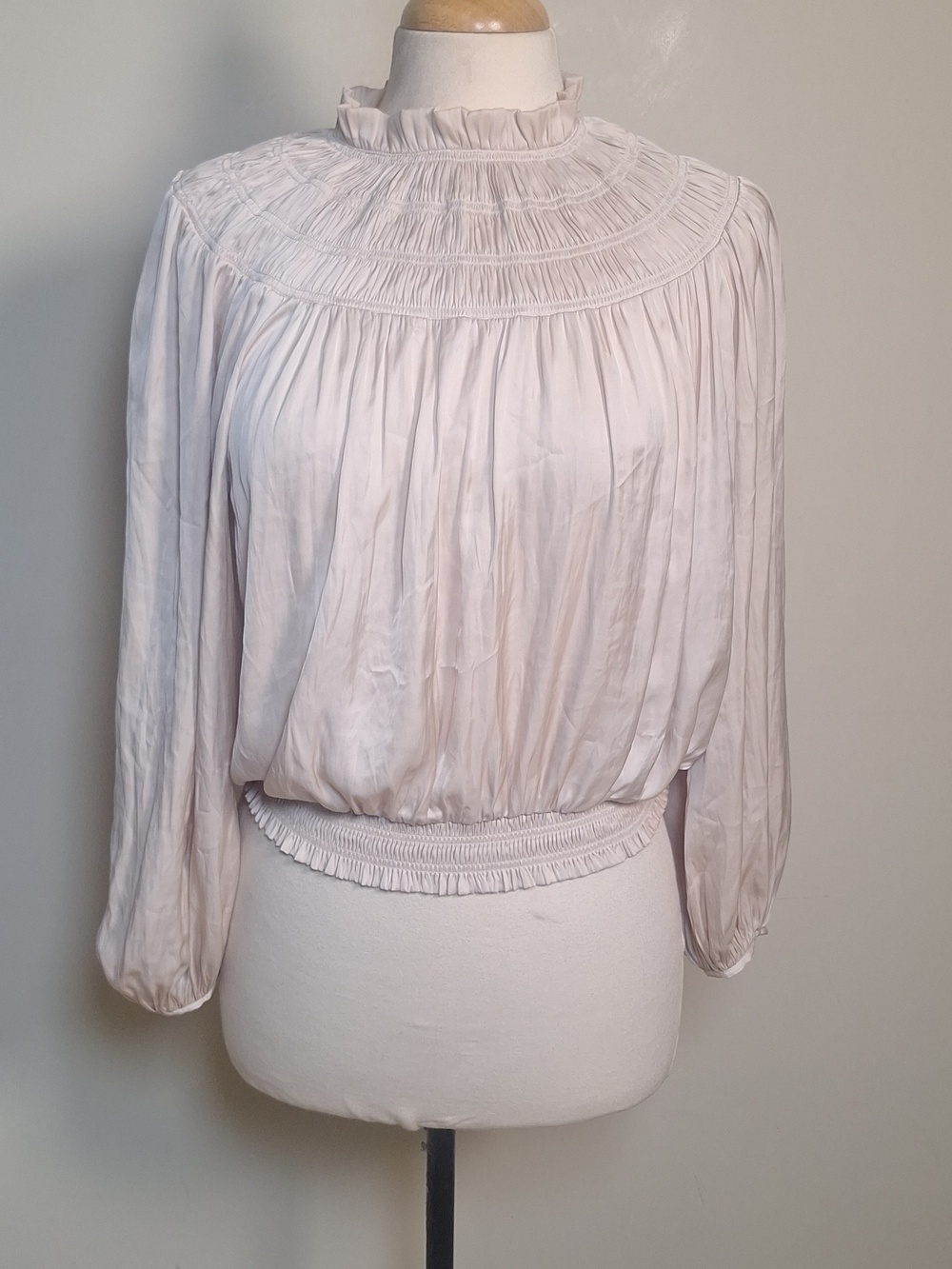 Frame Smocked High Neck Blouse Size XS - Picture 4 of 12